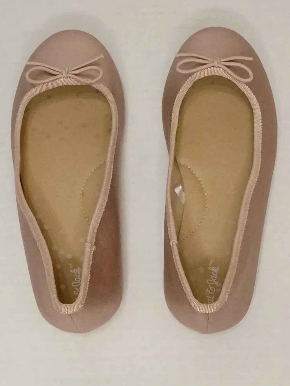 Cat & Jack Girls Rose Gold Ballet Flats Size 1 Youth